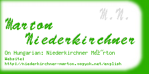 marton niederkirchner business card